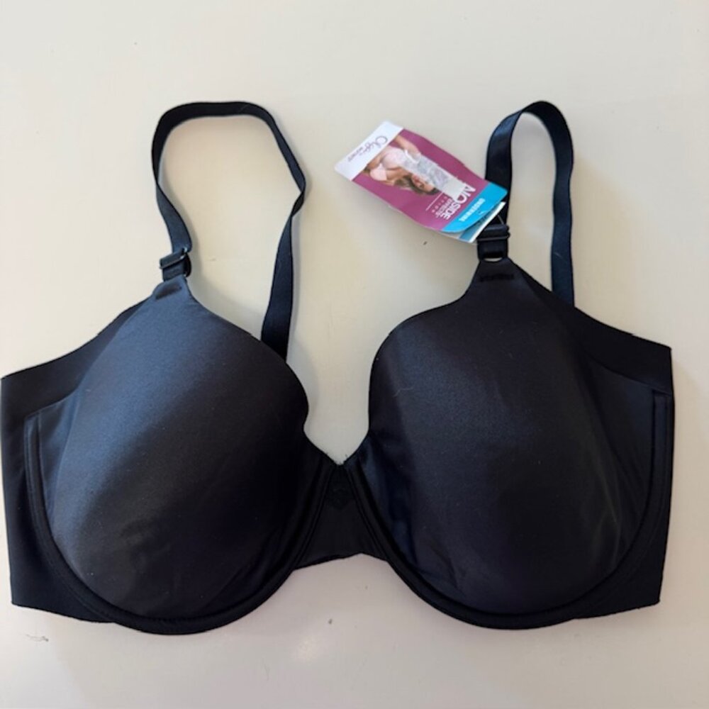 NWT Women's Olga by Warner's Underwire No Side Effects Bra Black 40C